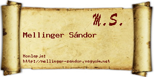 Mellinger Sándor névjegykártya